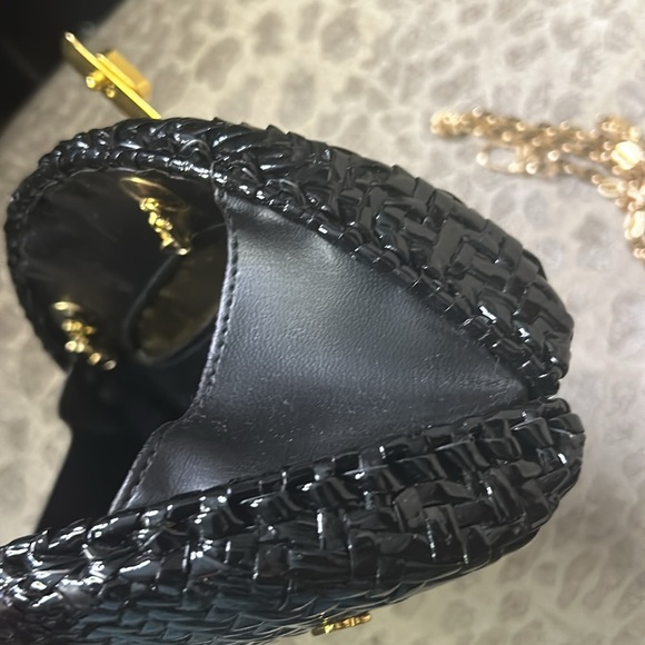 BALLY VINTAGE RARE Black Wicker and Lambskin Leather Clutch/Shoulder Bag - Picture 15 of 15